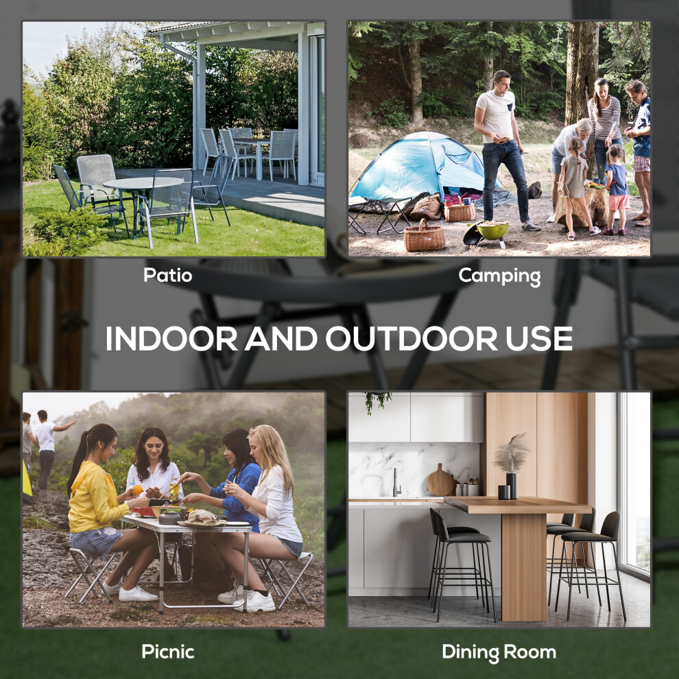 Folding Garden Side Table Outsunny Î¦45cm Round Patio Table with Imitation Marble Glass Top Small Black Outdoor Coffee Table-image-OPC-PMX826H-NEW