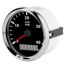 85mm Waterproof LCD Boat Tachometer 4000RPM 12V/24V Black