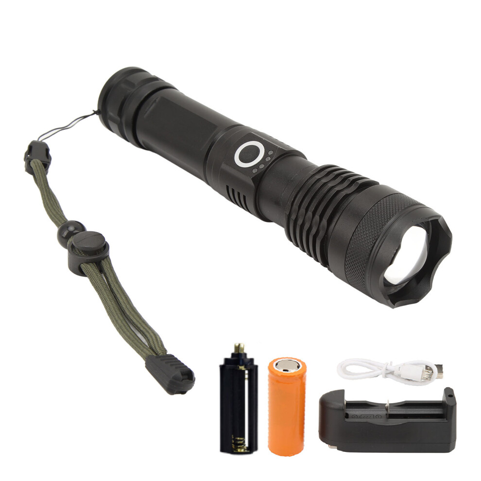 Aluminum Alloy USB Rechargeable Flashlight Telescopic Zoom White Light-image-OPC-PMX87JG-NEW