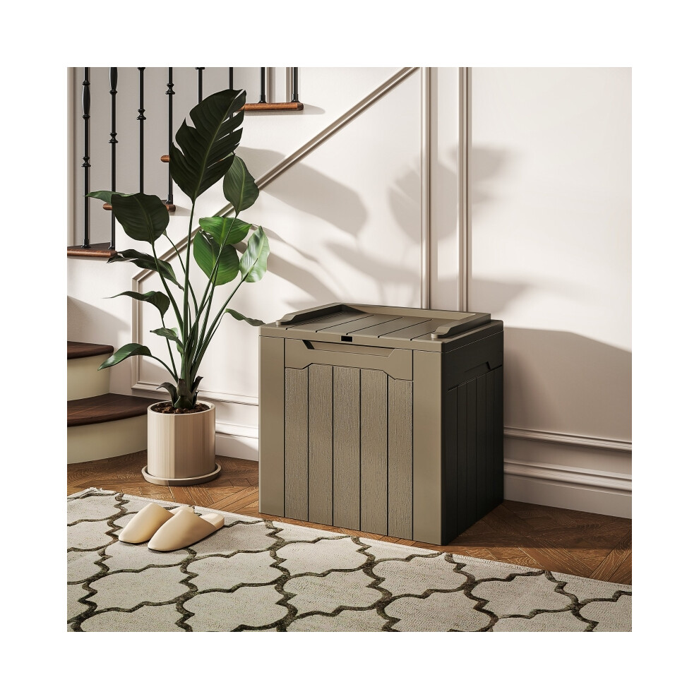 Dark Brown Plastic Storage Chest 107L with Lid Heavy-Duty Plastic Storage Organizer for Kids & Adult Use-image-OPC-PMX87S9-NEW