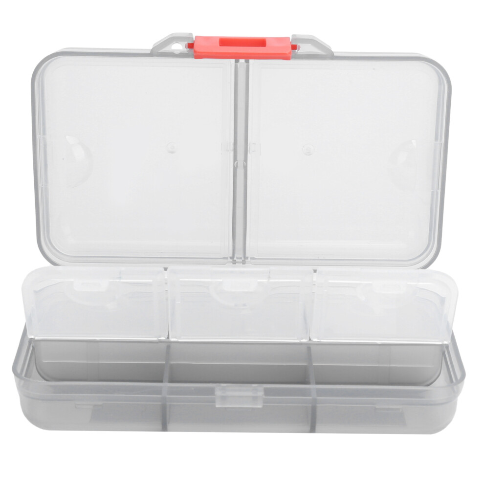 Gray Portable Pill Organizer Case, 8 Compartments, Secure Seal
