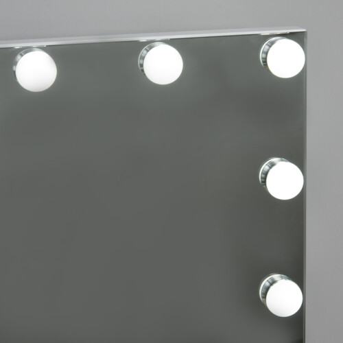 Lighted Vanity Mirror with Hollywood Style Lights 12 Dimmable LEDs & USB Plug Makeup Dressing Table Mirror White 1