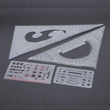 17Pcs Stainless Steel Geometry Set for Students, Drawing, Engineering