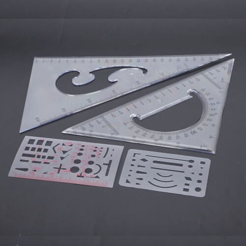 17Pcs Stainless Steel Geometry Set for Students, Drawing, Engineering