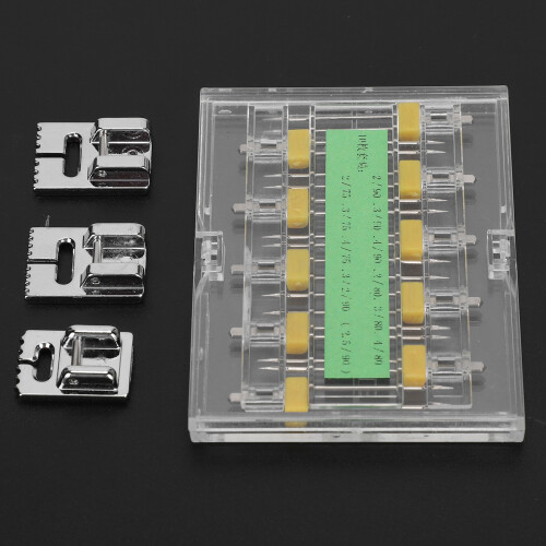 Twin Needles Presser Foot Set 2/75-4/90 Multi Sizes with Plastic Box 2