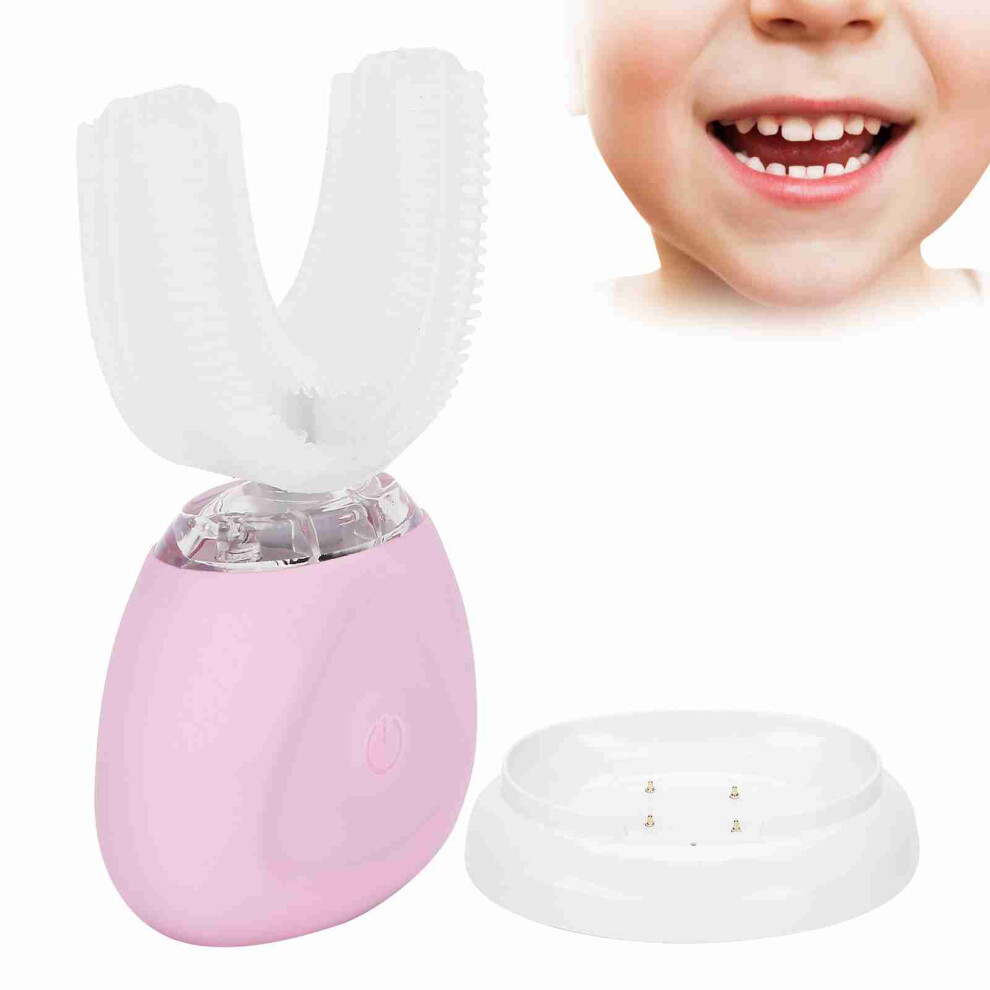Pink Brightening Ultrasonic U Shape Electric Toothbrush For Kids & Adults