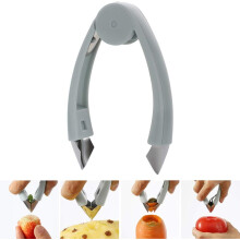 Stem Remover for Kitchen Use, Tomato Corer with Ergonomic Handle Compact Size Easy to Clean Durable Construction Stainless Steel Blade, Strawberry Hul