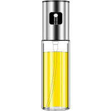 Clear Glass Design Oil Spray Bottle, Even Distribution Mister for Healthier Cooking, Portable Food Spray Bottle with Non Slip Grip, Durable and Reusab