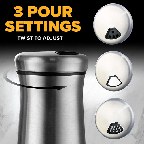 Κομψοί αναδευτήρες μπαχαρικών, διανομείς από ανοξείδωτο ατσάλι με γυάλινο πάτο, 2