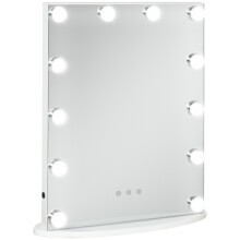 White Hollywood Vanity Mirror with 12 Dimmable LED Bulbs for Makeup USB Power Supply Lighted Dressing Table Mirror