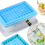 Multi-Purpose Square Ice Cube Mold, Flexible Durable Plastic Ice Cube Tray For Home And Party Use, Easy Release & Cleaning, Covered Ice Storage, Stack 5