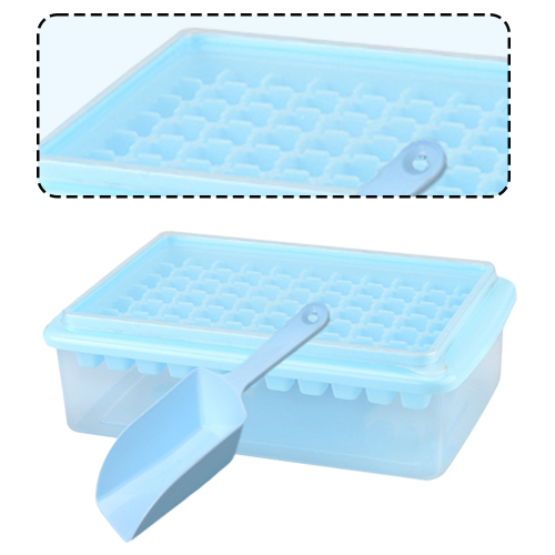 Multi-Purpose Square Ice Cube Mold, Flexible Durable Plastic Ice Cube Tray For Home And Party Use, Easy Release & Cleaning, Covered Ice Storage, Stack 2