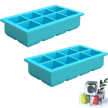 Large Ice Cube Maker, Silicone Ice Cube Trays With Flexible Food-Grade Silicone For Easy Release Of Slow Melting Big Whiskey Ice Cubes, Versatile For