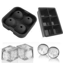 Versatile Ice Molds, Sphere Ice Ball Maker with Large Square Ice Cubes, Food-Grade Silicone for Safe Usage, Slow Melting Ice for Cocktails & Whiskey,
