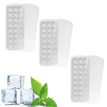 Non-stick Ice Mold With Removable Lid, Versatile Usage For Home Use Parties Bars, Food Grade Silicone Bpa Free Flexible Silicone Bottom Pp Edges, Simp