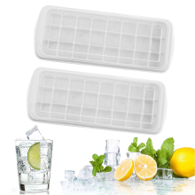 Forma de gelo de silicone de qualidade alimentar, fácil de desenformar mini cubos de gelo, design empilhável com tampa de encaixe, perfeita para