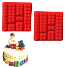 Forma de gelo antiaderente para guloseimas criativas inspiradas em Lego, molde de silicone ideal para temas de blocos de montar, pacote com 2
