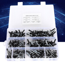 Komplettes 200 Stück Schwarzes Blindnieten-Set 3,2/4,0/4,8 mm Für Verschiedene Werkzeuge