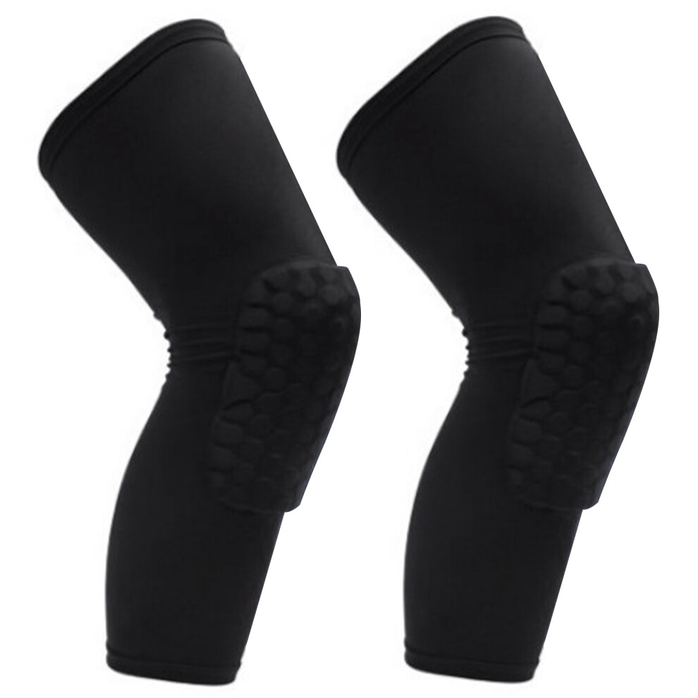 (Black L  For 175â185CM Height) 2PCS Knee Brace Honeycomb Anti Collision Compression Sleeve-image-OPC-PMX8RYB-NEW