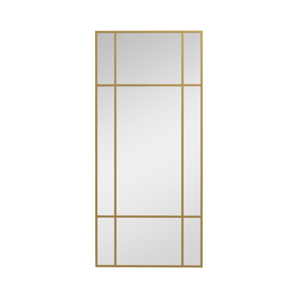 Wall Mirror with Back Hooks - HOMCOM Decorative Grid Mirror in Gold Tone Modern Metal Frame for Elegant Home Decor-image-OPC-PMX8WRK-NEW