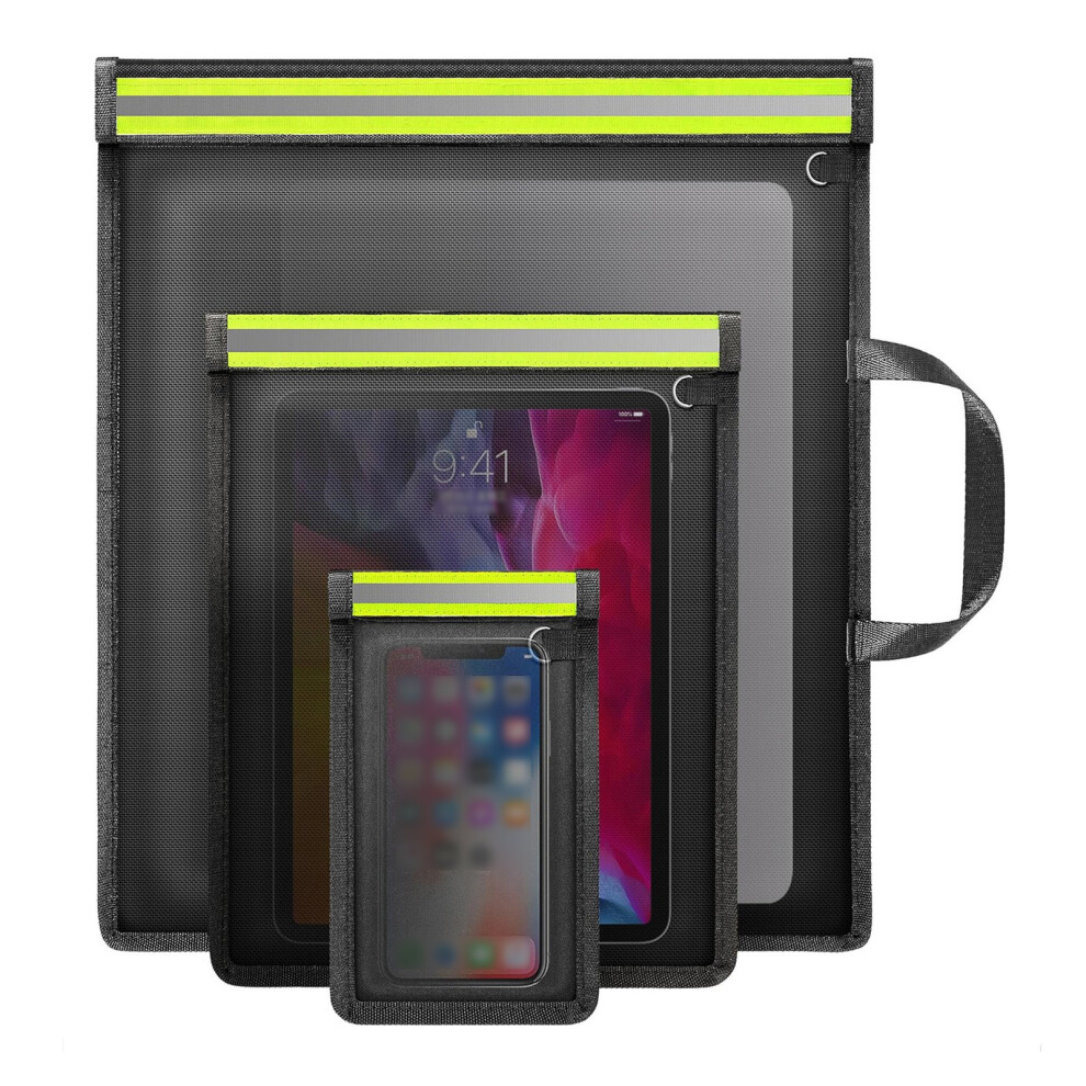 Fireproof Faraday Bags Car Keys Signal Blocking Pouch With Reflective