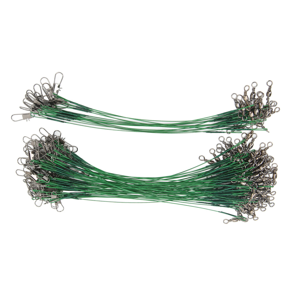 (15cm / 5.9in) 100PCS Fishing Leader Swivels Snap Hard Steel Wire Saltwater 20cm-image-OPC-PMX98DX-NEW