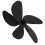 Universal 5-Blade Aluminum Fireplace Fan Blade 18cm Black 12