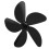 Universal 5-Blade Aluminum Fireplace Fan Blade 18cm Black 16