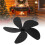 Universal 5-Blade Aluminum Fireplace Fan Blade 18cm Black 8