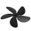Universal 5-Blade Aluminum Fireplace Fan Blade 18cm Black 7