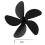 Universal 5-Blade Aluminum Fireplace Fan Blade 18cm Black 2