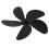 Universal 5-Blade Aluminum Fireplace Fan Blade 18cm Black 9