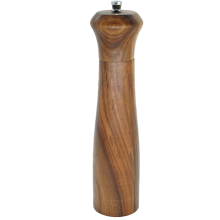 Krydderikværn i akacietræ, keramisk rotor til sund formaling, elegant design, holdbar og ikke-ætsende, justerbar grovhed, genopfyldelig, til