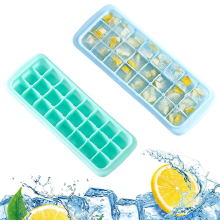 Formas de silicone para cubos de gelo, ideais para o seu refresco diário, com sistema anti-odor e próprias para lava-louças (pacote com 2).