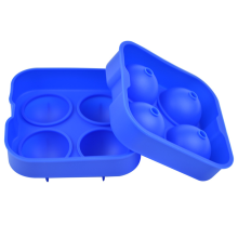 Formas de gelo redondas, máquina de gelo de silicone com tampas, esferas de derretimento lento para bebidas geladas.