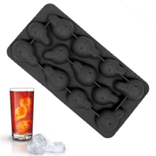 3D-dyrformet isbitbrett, silikonform med hodeskalle og korsbein til whisky, non-stick fleksibel design, gjenbrukbar og BPA-fri, traktformet vann