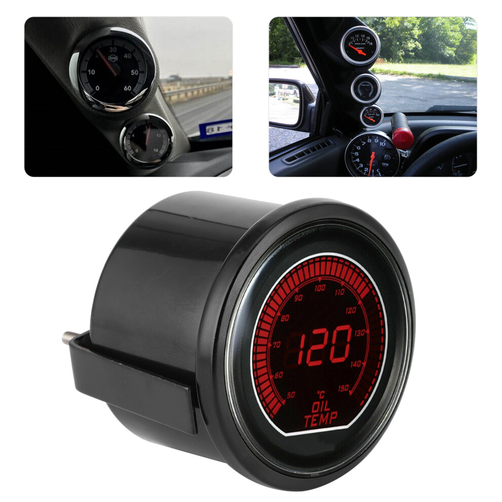 Evo Series 52Mm Oil Temperature Meter 2In Led For 12V Gasoline Cars Blue/Red 8291360171147