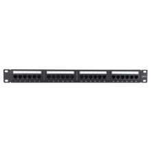 24-Port CAT6 Montagbares Data-Patchpanel aus Stahl Rack 48x7,8x4,5 cm