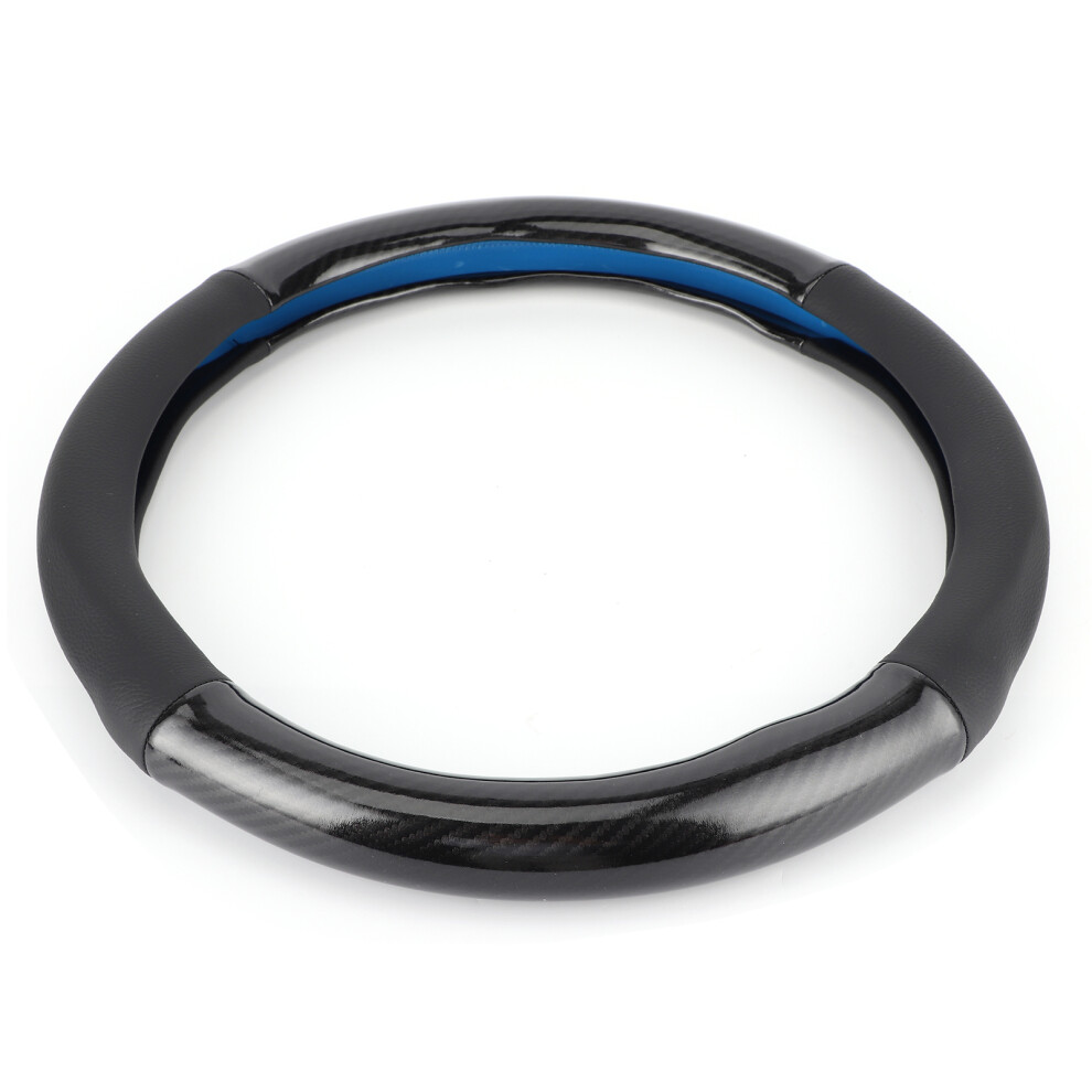 15In Universal Steering Wheel Cover Carbon Fiber Leather Water Transfer 6941360173574