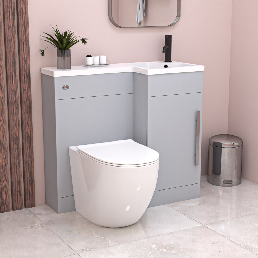 Nes Home Matte Rh Vanity Wc Unit With Resin Basin & Btw Toilet Grey
