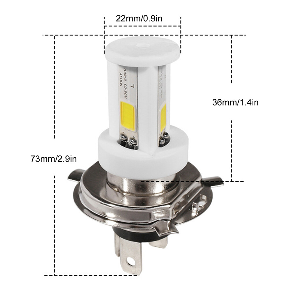 1080Lm H4 Led Motorcycle Lamp High/Low Beam 6500K 9-12W Bulb White/Light 5021360176759