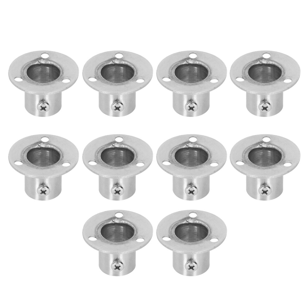10 Pcs Closet Rod Tube Brackets Î¦19 Stainless Steel Flanged Holder Thickened 6921360178991
