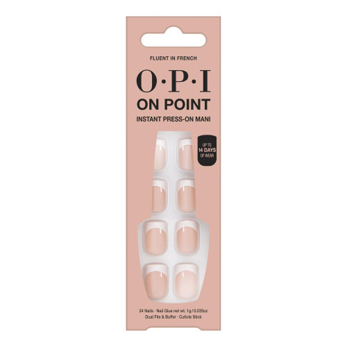 OPI OPI, On Point, Ακίνητη Press-On Μανί, Μικρό Μήκος, Fluent In Γαλλικά, 27 Τμήμα Κιτ