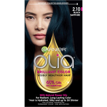 Garnier Olia Oil Powered Permanent Hair Color, Bold Collection, 2.10 Black Sapphire, 1 kit