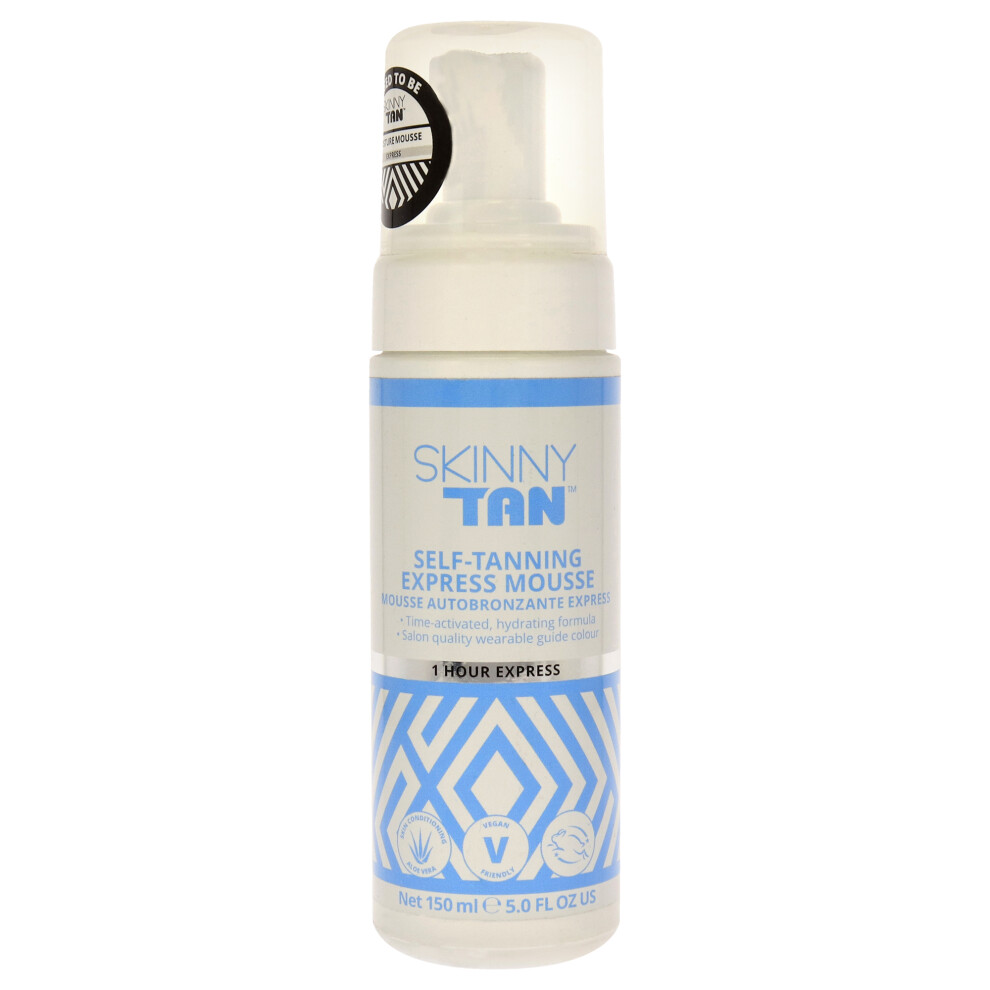 Skinny Tan Express Mousse - 1 Hour Express Fake Tan With Hydrating Coconut Water For Skincare, Streak Free Instant Self Tan, Vegan & Cruelty Free - 150Ml
