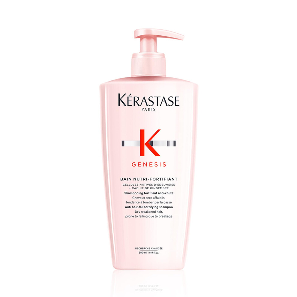 Kerastase Genesis Strengthening Nutri-Fortifiant Shampoo - For Weak Or Damaged Hair Detangles & Hydrates For Normal To Dry Hair 16.9 Fl Oz