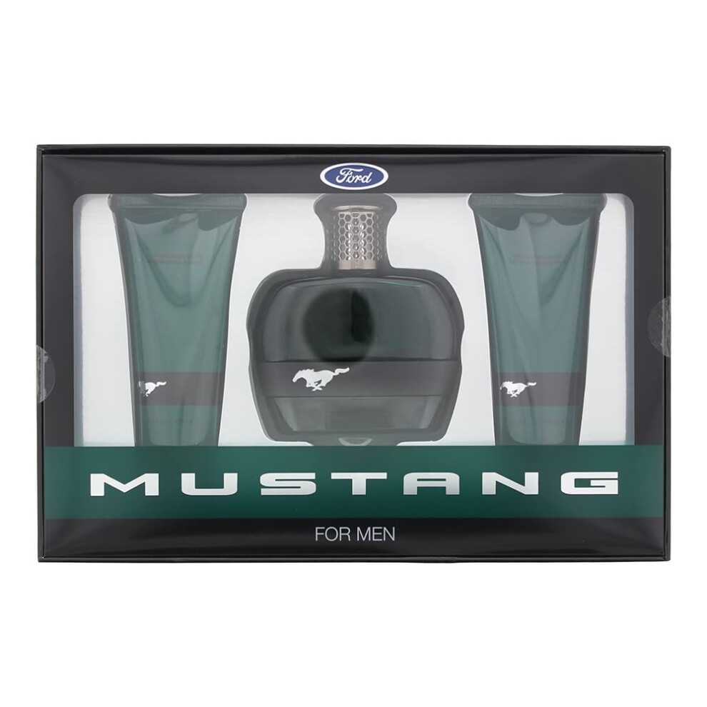 Mustang Green Gift Set: 100Ml Edt Spray + 100Ml S Gel + Aftershave Balm 100Ml