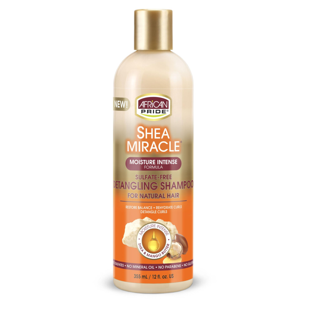 African Pride Shea Butter Miracle Detangling Shampoo 12 Ounce