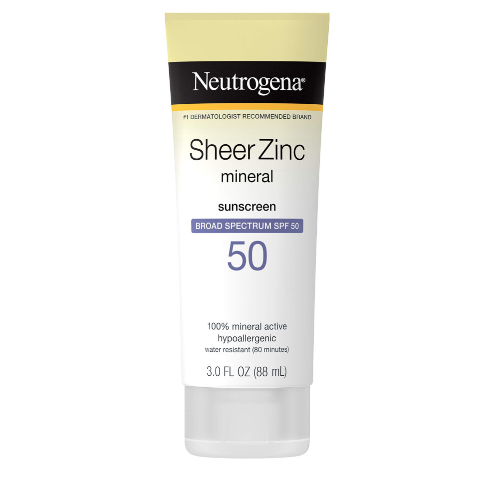 Neutrogena Sheer Zinc Dry-Touch Sunscreen Broad Spectrum SPF 50, 3 Fl. Oz