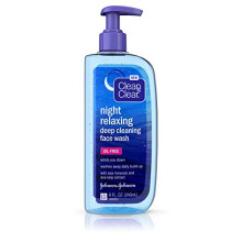 Clean & Clear Night Relaxing Oil-Free Deep Cleaning Face Wash met diepzeemineralen en zeekelpextract voor alle huidtypes 8 fl. oz. oz